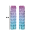 Orecchini a nappa da 8cm con strass sfumati dal rosa al blu su base in lega metallica - Stile Rosa Viola Blu (KE005RO-BZ)