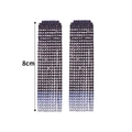 Orecchini a frangia lunghi 8 cm con strass sfumati nei colori viola e blu - Stile Viola Blu Chiaro (KE005BK-W)
