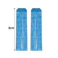 Orecchini di lusso con lunghe nappe di strass blu reale e lunghezza di 8 cm per donna - Stile Strass Blu Reale (KE005BZ)