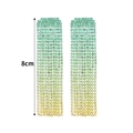 Orecchini lunghi a nappa con strass sfumati verde e giallo, lunghezza di 8 cm - Stile Sfumato Verde Giallo (KE005G-Y)