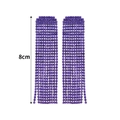 Orecchini a nappa viola scuro con strass AB scintillanti, lunghezza di 8cm - Stile Nappa Viola (KE005PU)