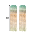 Orecchini a nappa lunghi di lusso da 8cm con strass sfumati verde menta e oro - Stile Nappa Verde Oro Verde (KE005G-Y-G)