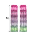 Orecchini a nappa da 8cm con strass AB sfumati nei colori rosa, viola e verde - Stile Rosa Viola Verde (KE005RO-G)