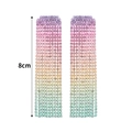 Orecchini a nappa di 8 cm con strass in cristallo AB sfumati multicolore di lusso - Stile Arcobaleno a Sei Colori (KE005PU-RO-Y-G)