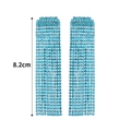 Lussuosi orecchini lunghi a nappa con strass azzurri con lunghezza di 8,2 cm - Stile Nappa Blu Chiaro (KE005SB)