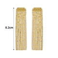 Orecchini di lusso da 8,2 cm con nappine dorate e strass color ambra da sposa - Stile Nappa Strass Ambra Oro (KE005Y)