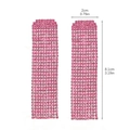 Lussuosi orecchini con nappe di strass rosa in stile lungo rettangolare a goccia - Stile Rettangolare Strass Rosa (KE005RO)