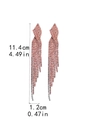Orecchini nappa oro rosa con strass ambra, lunghezza 11,4 cm e design di tendenza - Nappa a Gradini Intrecciata Arancio (KE006OR)