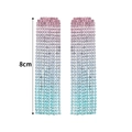 Orecchini di lusso con nappe di strass sfumati rosa e blu, lunghezza 8 cm - Sfumato Rosa Viola Blu Verde (KE005RO-SB)
