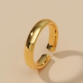 Polished minimalist gold cuff ring with adjustable open design for men and women - Adjustable Open / Gold 4mm (JZ303-4GL)