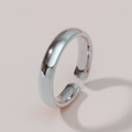 Minimalist open ring in polished silver finish with high gloss metallic texture - Adjustable Open / Silver 4mm (JZ303-4S)