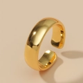 Minimalist wide band open ring in 18k gold plating with polished mirror finish - Adjustable Open / Gold 6mm (JZ303-6GL)