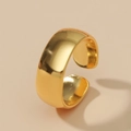 Minimalist wide open ring for men and women with adjustable band in polished gold finish - Adjustable Open / Gold 8mm (JZ303-8GL)