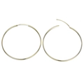 Minimalist large golden hoop earrings with polished finish and secure snap closure - 40mm / Steel