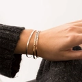 Three-piece set of minimalist engraved open cuffs in gold, silver, and rose gold finish - 4mm / Steel Color (Engraved)