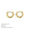 Pendientes de aro gruesos de acero inoxidable chapados en oro de 14K de 15x15mm - 15mm / Dorado