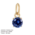 Deep blue 6x6mm gemstone pendant in 14K gold-plated stainless steel mounting - Single Pendant (No Chain) / Royal Blue Gold