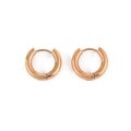 Pendientes de aro gruesos de acero inoxidable en oro rosa pulido para mujer - 15mm / Rosa oro
