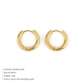Pendientes de aro 18 mm en acero inoxidable macizo bañados en oro de 14K - 18mm / Dorado