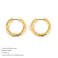 20x20mm stainless steel hoop earrings with 14K gold plating for women's fashion - 20mm / Gold