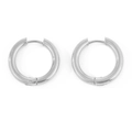 Polished silver stainless steel thick hoop earrings with a minimalist round design - 20mm / Steel