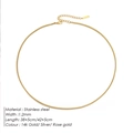 Minimalist 14K gold-plated stainless steel box chain necklace with 1.2mm width - Gold Thin Long