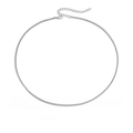 Minimalist silver stainless steel box chain necklace with secure lobster clasp finish - Steel Medium Short (YX33290)