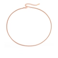 Collar minimalista de cadena veneciana en elegante oro rosa con cierre de mosquetón - 1.2mm/42+5cm / Rosa oro