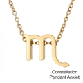 Gold-plated 316L stainless steel anklet with Scorpio constellation zodiac sign pendant - Scorpio / Gold