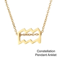Minimalist gold Aquarius constellation pendant anklet in 316L stainless steel for women - Aquarius / Gold