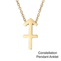 Goldenes Fußkettchen aus 316L Edelstahl mit Schütze Sternzeichen Anhänger und O-Kette - Schütze / Gold