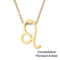 Goldenes Sternzeichen-Anhängsel Löwe aus Edelstahl mit polierter Gliederkette - Löwe / Gold