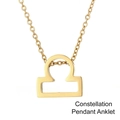 Goldenes Waage-Sternzeichen-Fußkettchen aus poliertem 316L-Edelstahl für Damen - Waage / Gold