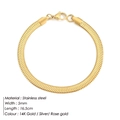Vergoldetes 5mm breites Schlangenarmband aus Edelstahl für Damen in Gold-Optik - Breite Kurze Ausführung / Gold