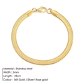 5mm breites Gold Schlangenkette Armband aus poliertem Edelstahl für Damen - Breit Standard / Gold