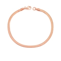 Elegantes rotgoldenes flaches Schlangenkette Armband mit sicherem Karabinerverschluss - Schmaler Stil Standard / Roségold