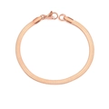 Elegantes rotgoldenes flaches Schlangenkette Armband mit sicherem Karabinerverschluss - Mittlerer Kurzer Stil / Roségold
