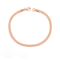 Elegantes, rosévergoldetes flaches Schlangenkette-Armband mit robustem Karabiner - Schmale Kurze Ausführung / Roségold