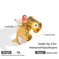 Anello delfino in acciaio dorato con perla bianca, cuore rosso e perla malocchio - Stile Delfino Cuore (DKR251003-8GL)