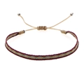 Adjustable bohemian hand-woven friendship bracelet with red, yellow, and blue geometric patterns - Red Yellow Blue Gray Geometric Style (KZ-0044)
