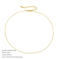 Minimalistische Halskette aus vergoldetem Edelstahl mit 0,9 mm Schlangenkette für Damen - 0.9mm / 38+5cm / Gold