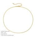 Minimalistische 1,5mm Schlangenkette aus Edelstahl mit edler 14K Goldbeschichtung - 1.5mm / 38+5cm / Gold