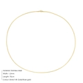 1,5 mm dünne, 14K vergoldete Edelstahl-Schlangenkette mit einer Länge von 70 cm - 1.5mm / 70cm / Gold