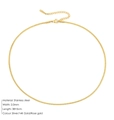 Minimalistische 14K vergoldete 2mm Schlangenkette aus Edelstahl für Damen - 2.0mm / 38+5cm / Gold