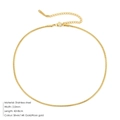 Minimalistische 14K vergoldete Schlangenkette aus Edelstahl mit 2mm Breite - 2.0mm / 42+8CM / Gold