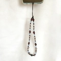 Handmade beaded phone strap with multifaceted brown, grey, and blue acrylic beads - Blue Gray Black Mix Style (SZ-A210003A)
