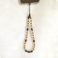 Handmade beaded phone strap featuring yellow and deep purple acrylic crystal square beads - Yellow Purple Mix Style (SZ-A210003E)