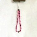 Pink faceted acrylic beads and black round beads DIY phone lanyard strap accessory - Pink Mix Style (SZ-A210003F)