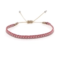 Bracelet d'amitié tissé main avec motifs à chevrons rouges, noirs et blancs élégants - Motif Flèche Rouge Noir Blanc (KZ-0069)