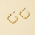 Orecchini a cerchio a C in oro 18K con design a torsione geometrica in stile francese - Torsione Irregolare Oro(GFE002GL)